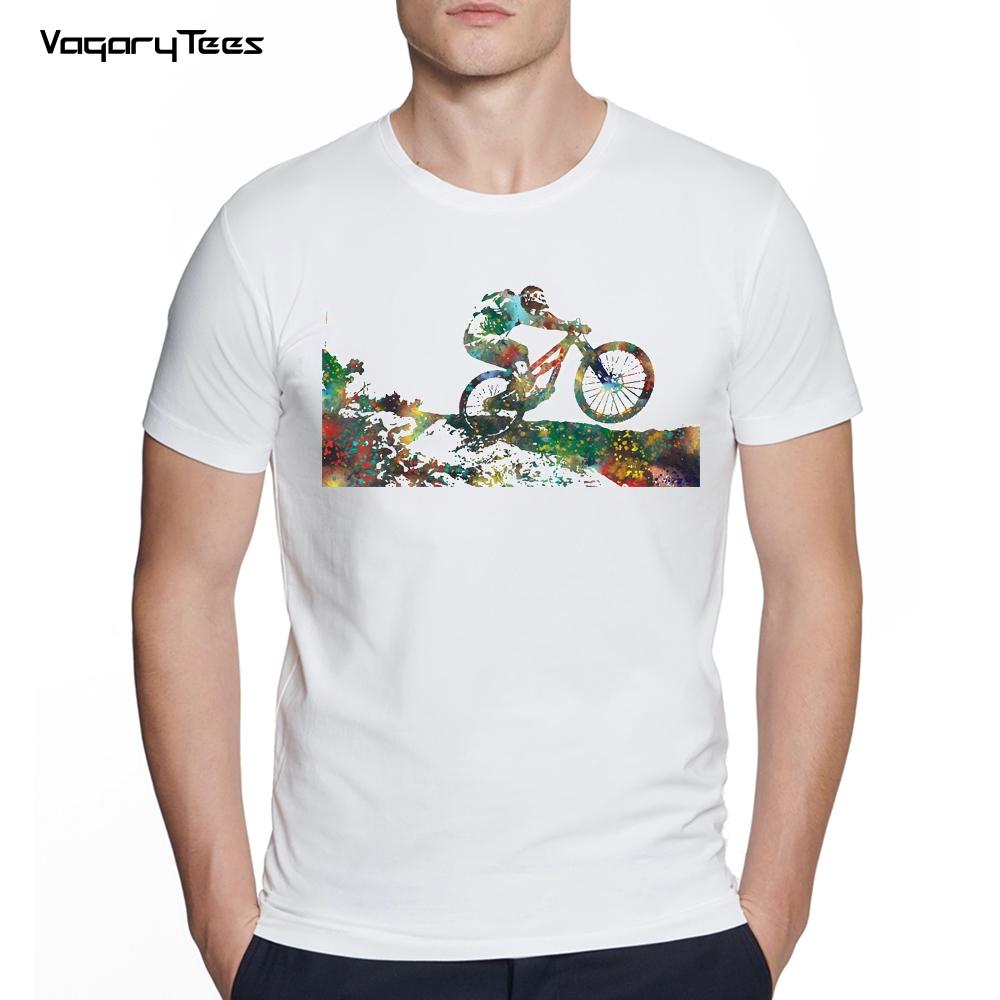 Bicycles MTB Print T Shirt Summer Men T-shirt Downhill Biking Print Casual Heartbeat Stimulation Exercise Male Harajuku Tshirt