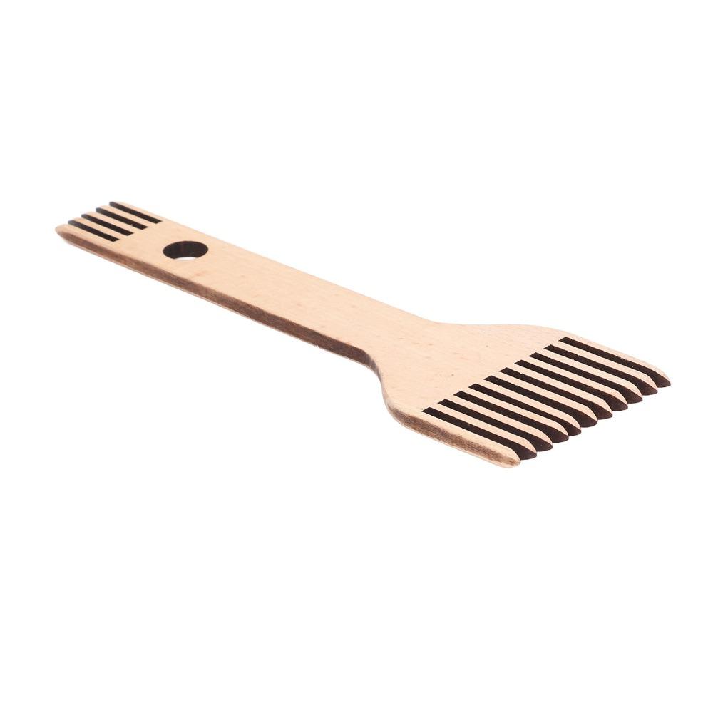 Double Ended Wooden Weaving Comb Ergonomic Design Knitting Craft Comb For Weaving Craft