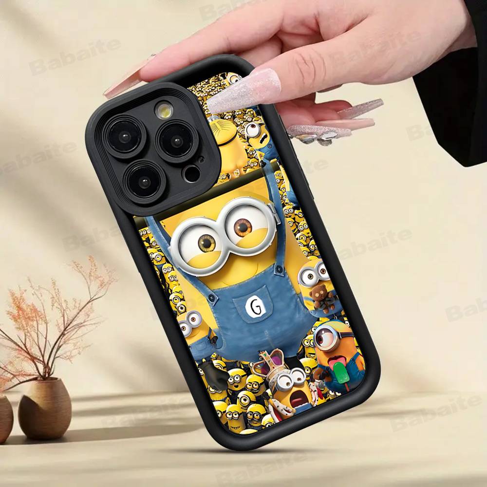 Cartoon Anime Yellow M-Minions Phone Case For IPhone 17 16 15 14 13 12 11 Pro Max Plus Silicone Shockproof Case