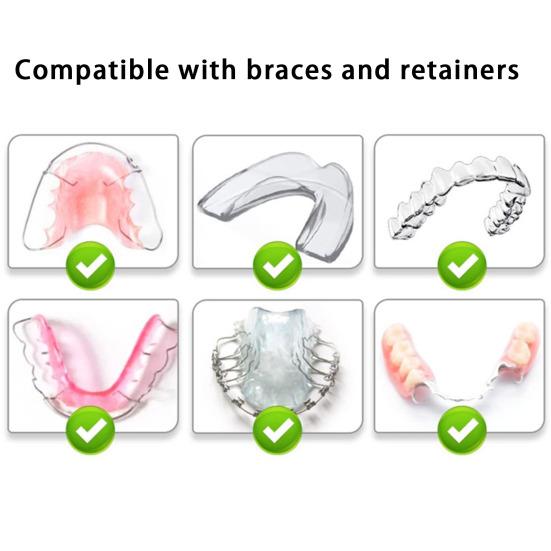 Transparent Braces Storage Box Dustproof Moisture-proof Magnetic Clasp Sealed Retainer Case Mouth Guard Case Retainer Removal Tool And Brush Container