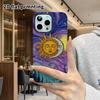 Phone Case: 2D flat design suitable for iPhone 18, 17, 16, 15, 14, 13 Pro film protective case, couple style, sun and moon kiss, Christmas and Hallowe