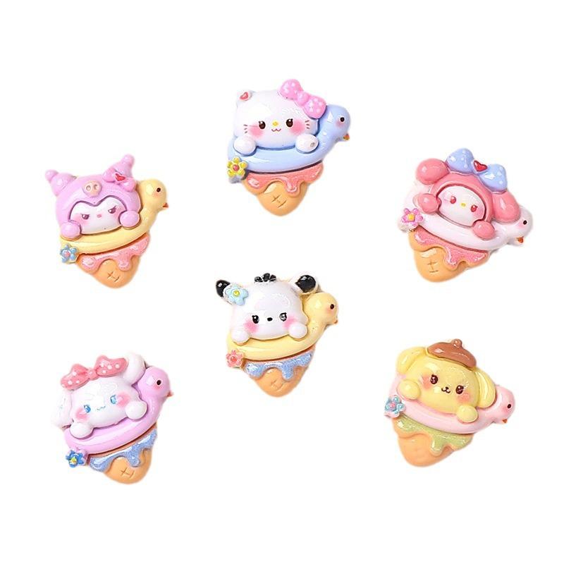 24/120PCS DIY resin accessories, ice cream handmade accessories, hair clips, cream glue patches, shoe buckles, accessories