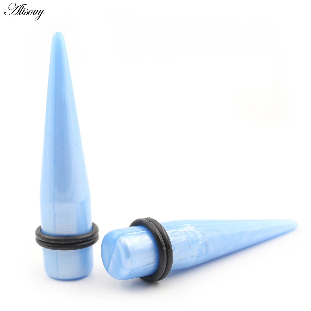 Alisouy 2 шт. жемчужный цвет акриловый конус ушной конус туннельный заглушка расширитель плоти растяжитель серьги калибры пирсинг украшения для тела