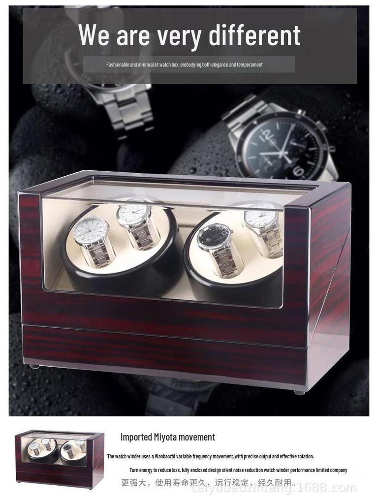 Electric Rotating Wooden Watch Winder Box