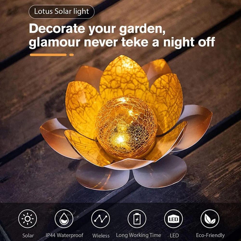 Lotus Shaped Solar Lotus Light Cordless Sculpture Garden Lamp Garden Solar Lights Home Decoration