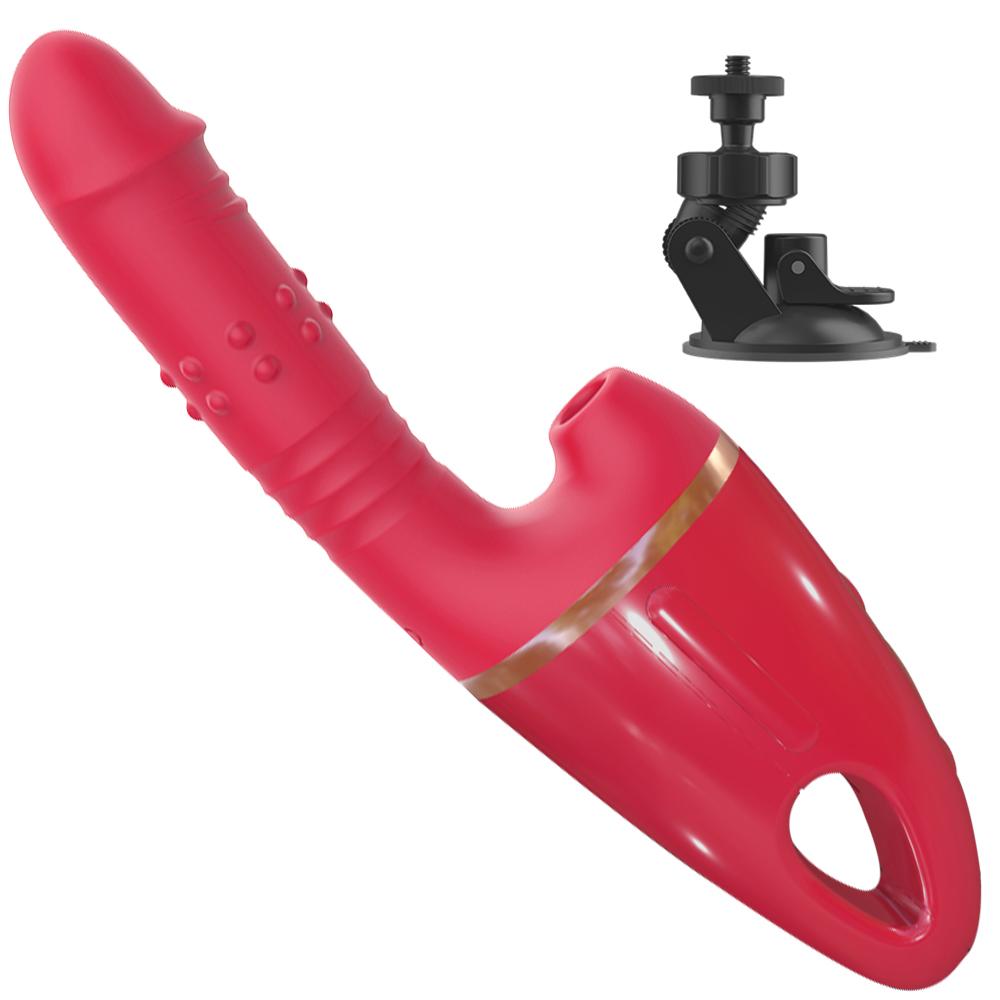 Automatic Telescoping Dildo Sex Machine With Suction Cup Powerful Sucking Vibrator Nipple Clitoris Stimulator Sex Toy for Women