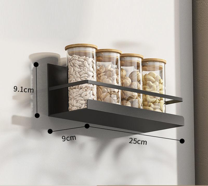 Kitchen Magnetic Organizer Shelf Refrigerator Side Storage Shelves Household Magnetic Spice Rack Hanging Magnet Metal Shelf