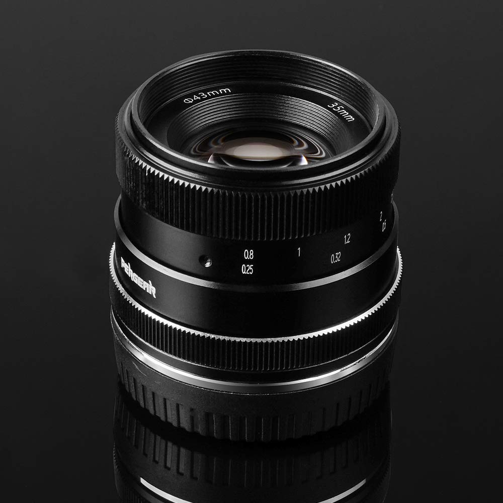 PERGEAR 35mm Large Aperture Single Focus Lens Manual Focus Fixed Lens Compatible with Fuji Lens Hood Included X F1.2 X-T1 X-T2 X-T3 X-T4 X-T20 X-T30