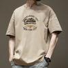 American Ins Retro Trendy Brand Design with Letter Printing Pure Cotton Short Sleeved T-shirt Men's Women's Summer Loose Couple Top