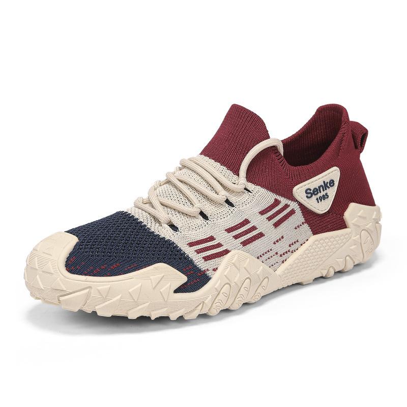 Summer breathable thin fly-woven men's casual versatile men's shoes lightweight non-slip running sports mesh shoes men
