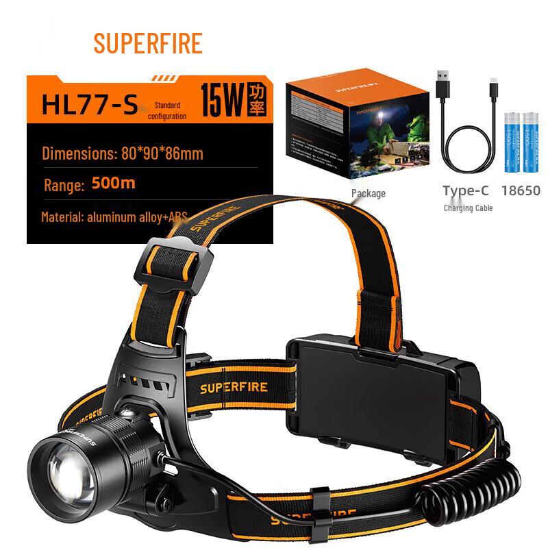 SupFire HL77-S Zoom Sensor Yellow Light Headlamp