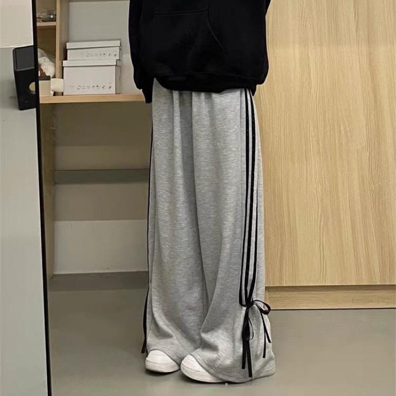 Японские мягкие женские розовые широкие брюки с высокой талией и бантом — коллекция ранней весны 2025 г.