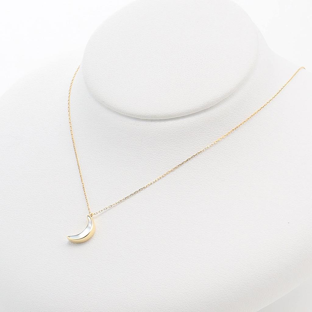 K10 Yellow Gold Shell Moon Necklace [Bloom] 0452-6610-0019-0000
