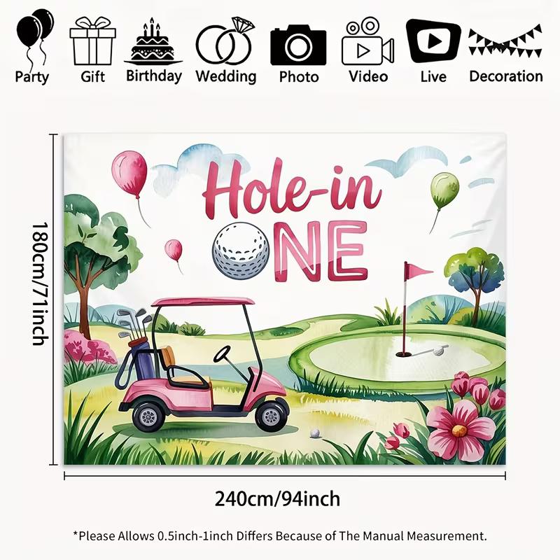 2D Pink Golf Course Photography Background Cloth for Baby Girl Photoshoot