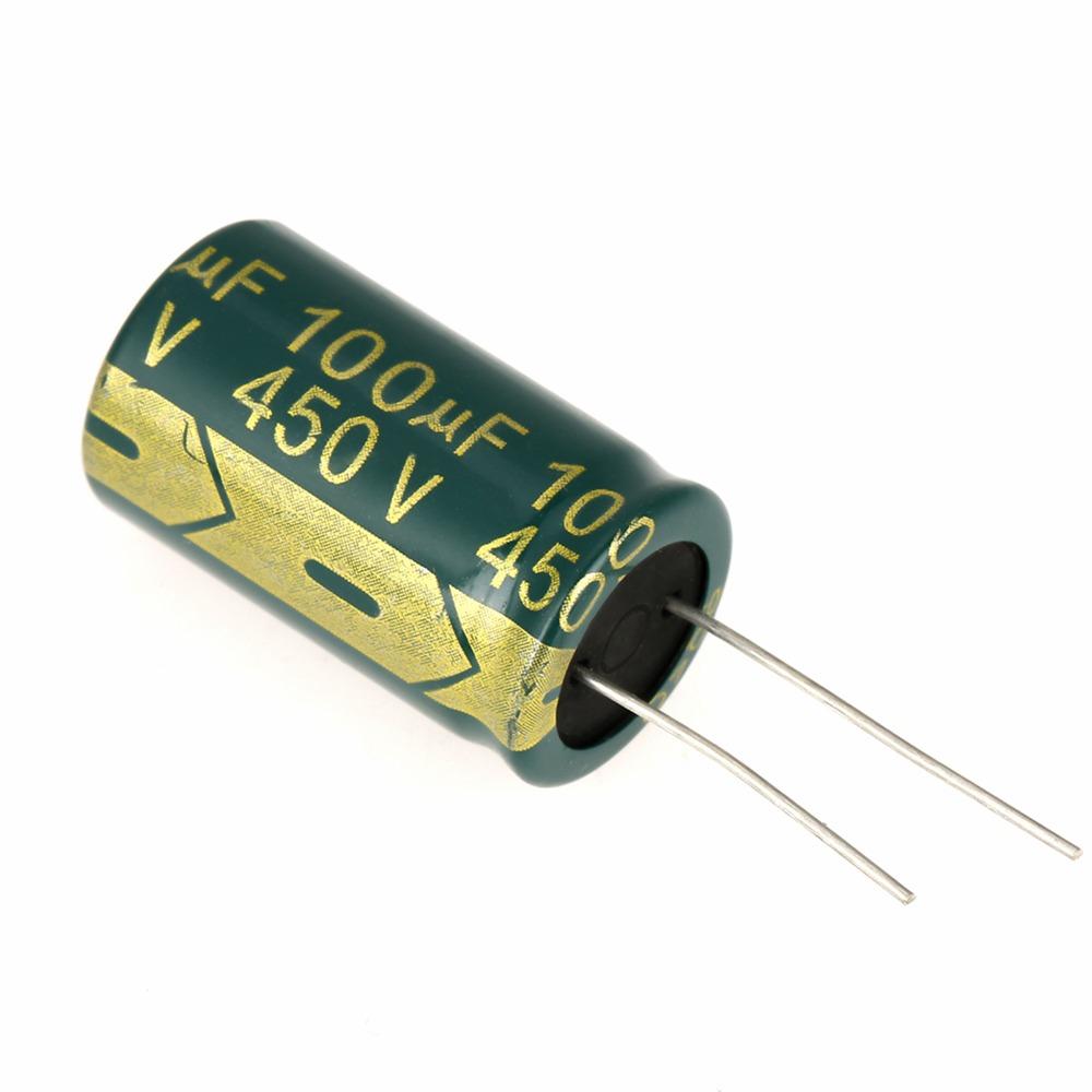 10PCS Green Radial Capacitor 100UF Aluminum Electrolytic Capacitors Durable Assorted Kit TV Repair