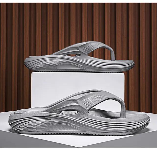 Мужские ортопедические сандалии Модные пляжные шлепанцы Летние уличные мягкие сандалии с поддержкой свода стопы Классические шлепанцы Черные