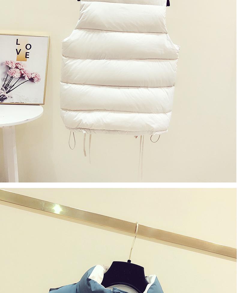 2024 Women's Short Slimming Sleeveless Down Vest - Korean Style, Autumn/Winter