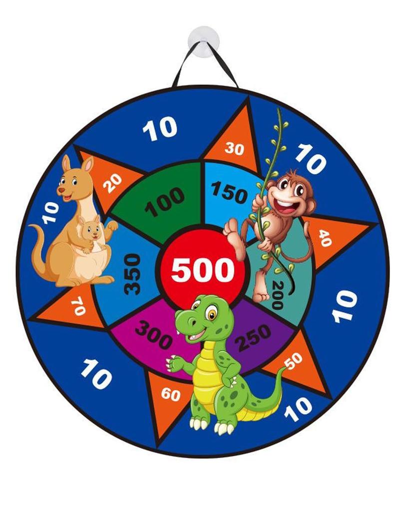 Dart Board Throwing Ball Popular Toy Board Game with 6 Adhesive Balls Target Dart Board Set Animal Pattern Velcro Adhesive Safe Toy Educational Toy