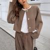 French Elegant Solid Color Long-sleeved Jacket for Women 2025 Autumn and Winter
