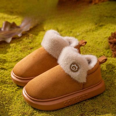 Новые хлопковые туфли с добавлением флиса и утолщением, домашние противоскользящие тапочки для женщин
