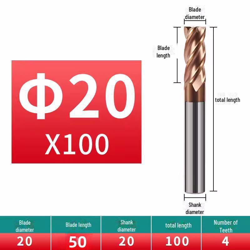 Фреза из вольфрамовой стали с 4 режущими кромками, 55 градусов - цельный твердосплавный концевой резец с прямым хвостовиком - фреза с ЧПУ