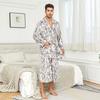 Men's Shawl Collar Robes Full Length Fleece Plush Bathrobes Soft Spa House Coat with Pockets Fluffy Spa Robes Unisex Winter Cozy Warm Spa Long Robe