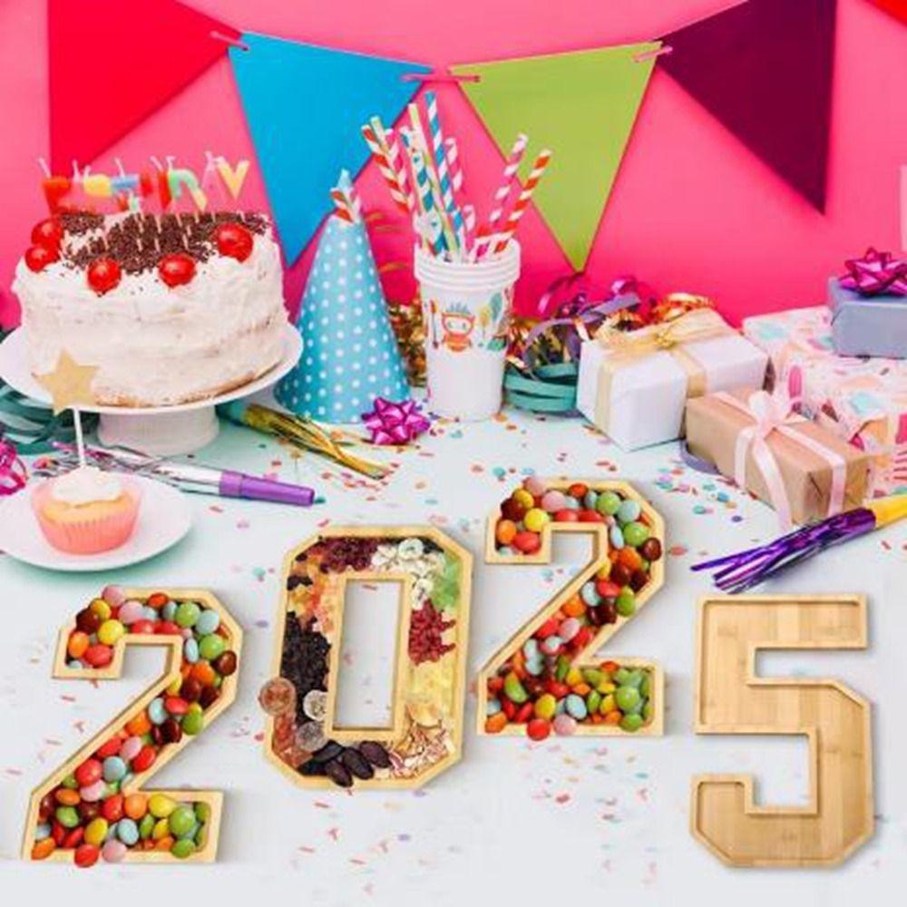 Large Wood Number Serving Tray Decorative Number Food Tray Chocolate