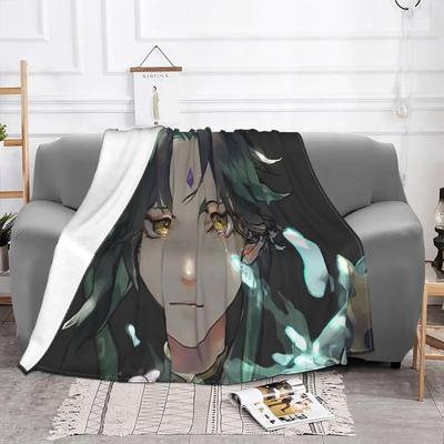 Genshin Impact Xiao портретные одеяла флисовые осенние/зимние дышащие пледы в стиле аниме для игр, постельные принадлежности, офисные постельные принадлежности, пледы