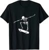 Halloween Skateboard Shirt Boy Skateboarding Men Skeleton T-Shirt