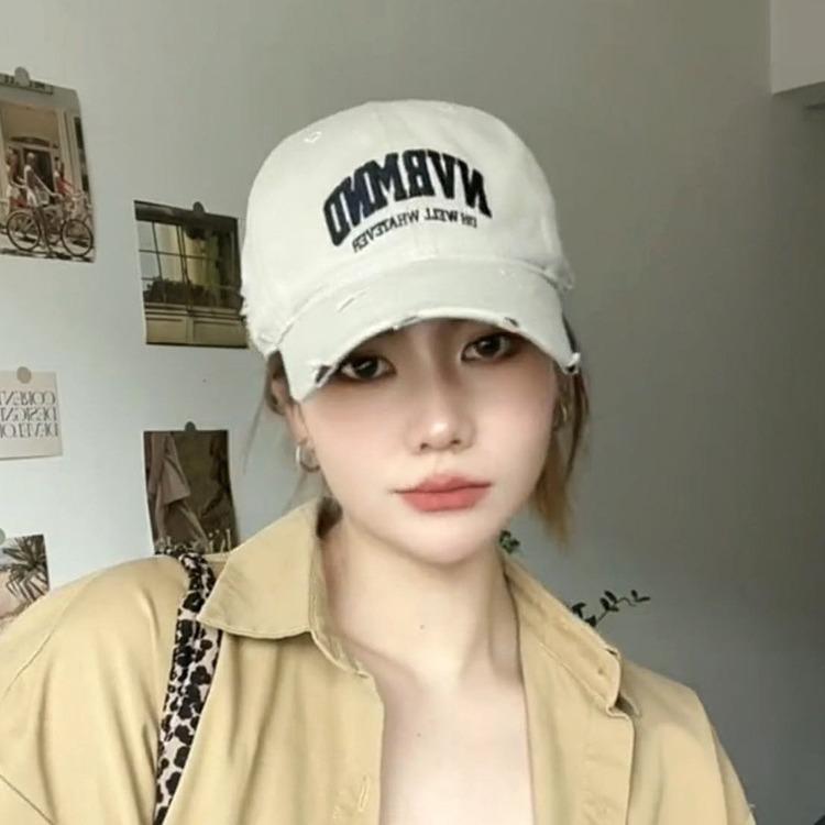 Европейская и американская модная брендовая вышивка с большой окружностью головы, бейсболка для мужчин и женщин, уличная мода, старая кепка с отверстием, показывающая маленькое лицо