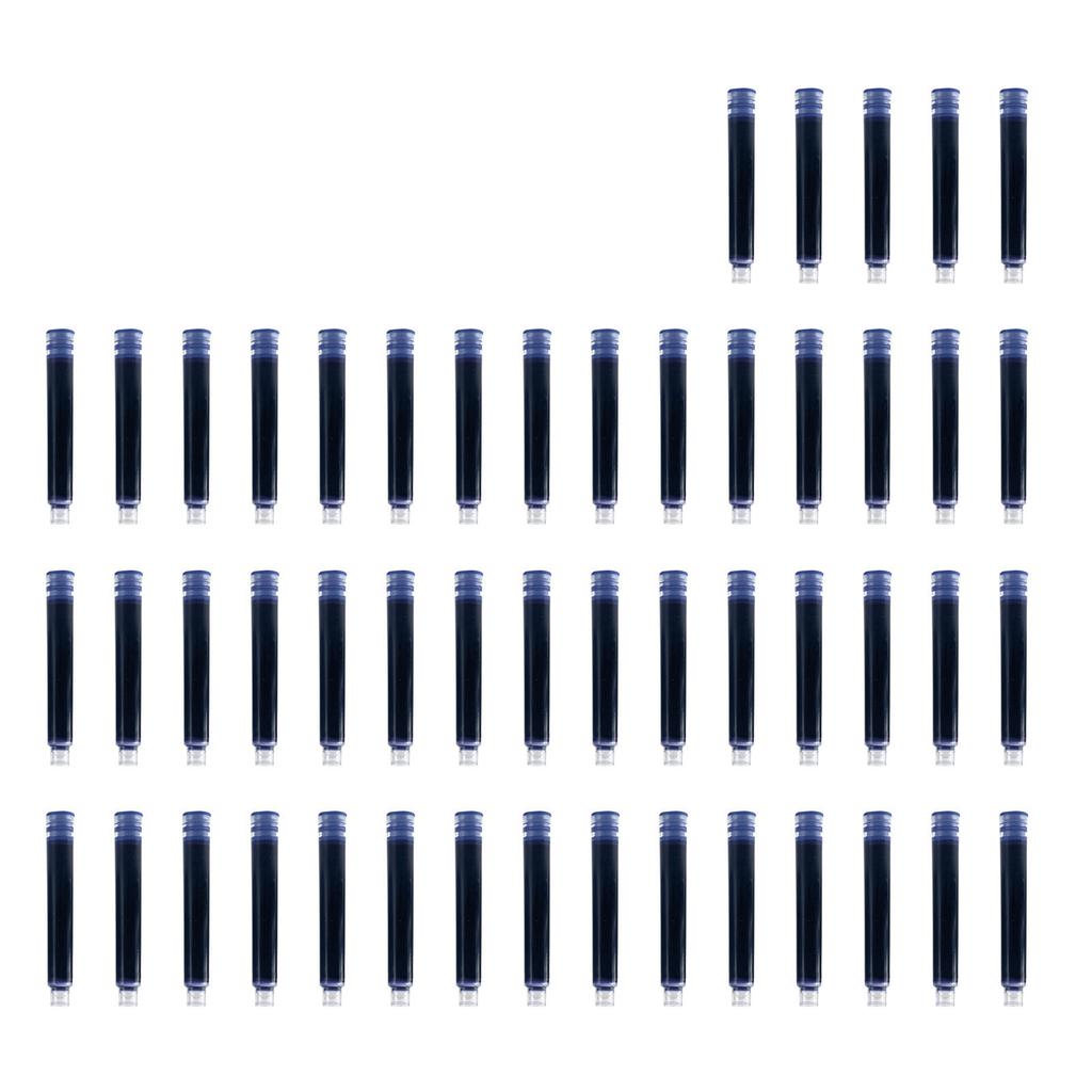 50 Pieces Fountain Pen Ink Cartridges Red Color Ink Refill Cartridge with 3.4 Mm Bore Diameter for Office School