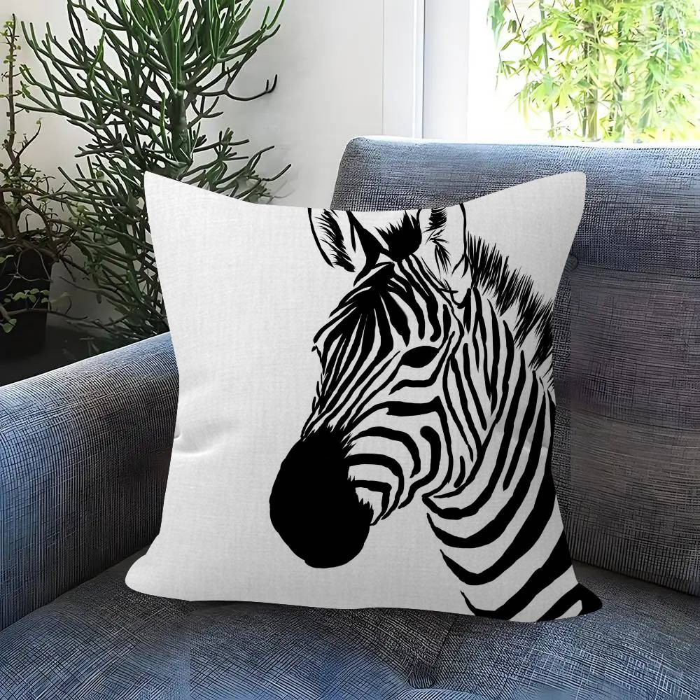 Abstract Line Black and White Zebra Cushion Cover Inches Farmhouse Decor Home Throw Pillow Covers for Couch Decorations