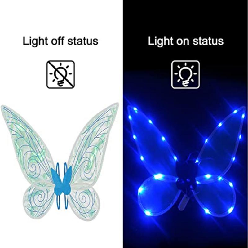 Праздничная вечеринка, ослепительная бабочка, светящиеся крылья, костюм ангела, реквизит