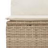 2 Piece Garden Sofa Set with Cushions Beige Poly Rattan & Acacia