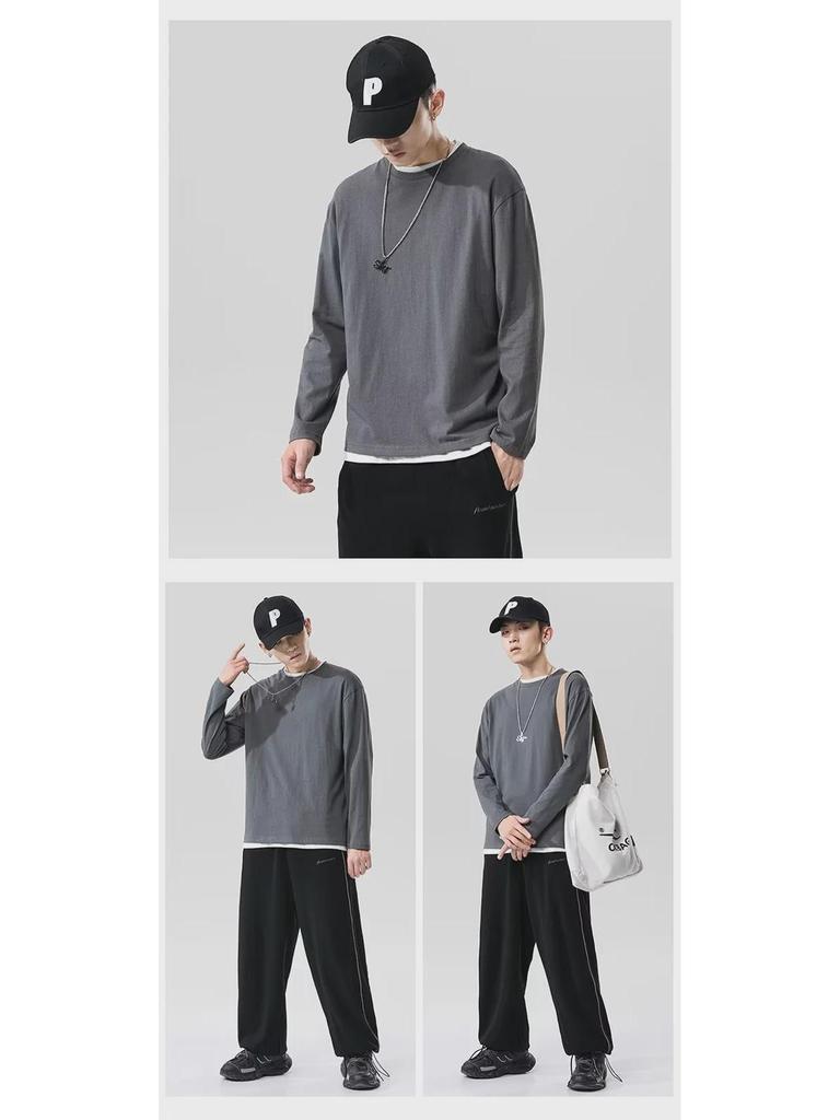 Мужская толстовка-пуловер с длинным рукавом в корейском стиле для подростков