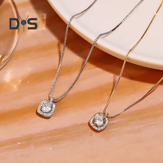 Женское квадратное ожерелье с подвеской из циркония, имитация бриллиантовой ключичной цепочки на День матери, годовщину, день рождения, ювелирный подарок