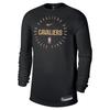 X NBA Collaboration Cleveland Cavaliers 2024/25 Player Edition Letter Print Crew Neck Long Sleeve Basketball Shirt Men Tops Black HF1831-010
