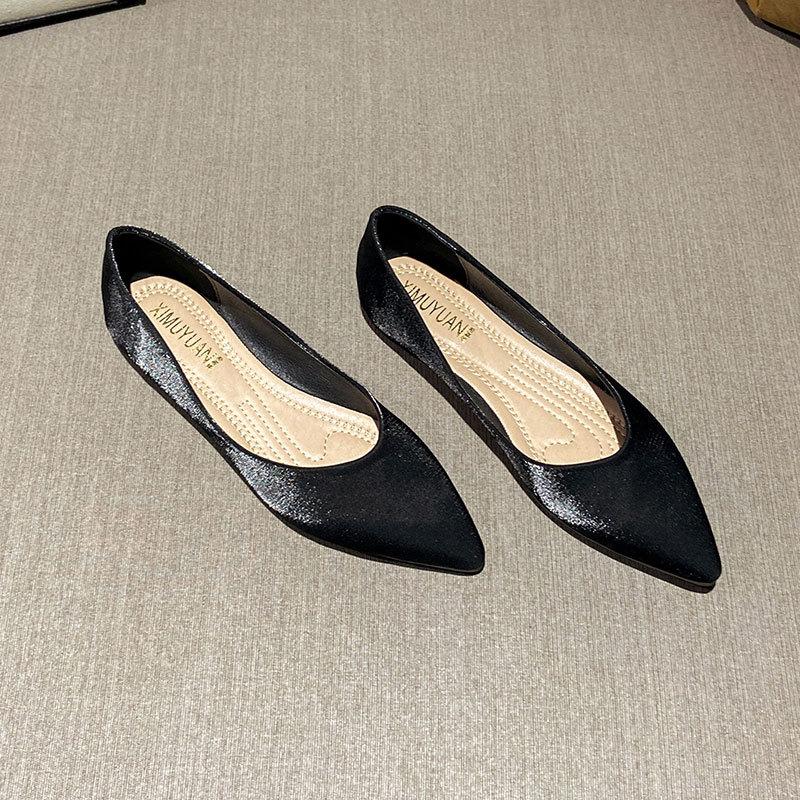 Fashion Flat Shoes for Women 2025 Spring Autumn Casual Pointed Toe Retro Casual Pointed Plus Size 41 42 43 Luxury Shoes Zapatos Mujer