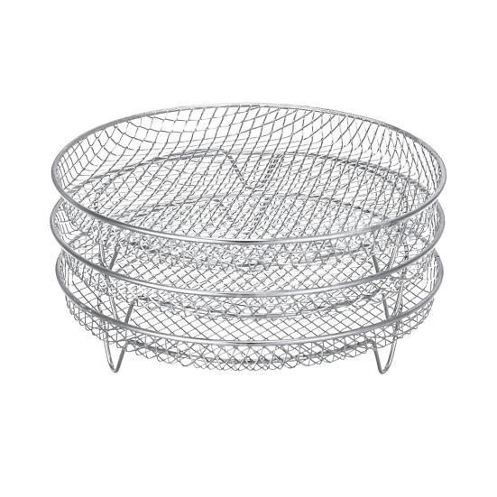 Универсальная стойка для фритюрницы, нержавеющая, пригодная для мытья в посудомоечной машине, штабелируемая трехслойная стойка для фритюрницы, стойка для дегидратора из нержавеющей стали