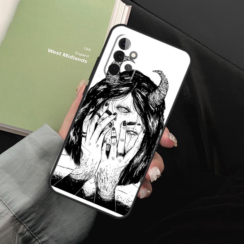 Эстетичный Дьявол Женщина Плохая Девочка Для Samsung Galaxy A55 A35 A53 A33 A13 A15 A36 A56 A26 A16 A22 A32 A52 A54 A34 A05 A06 Чехол