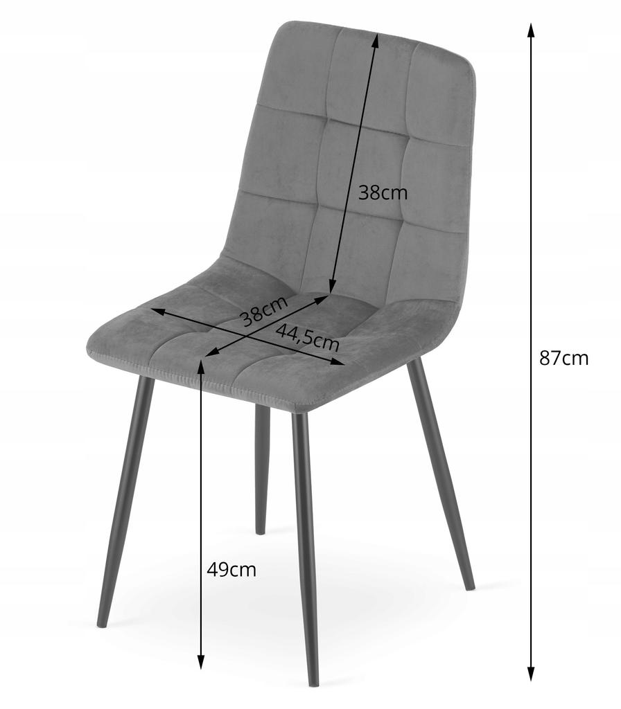 KARA chair - dark gray velvet / wood color legs x 2