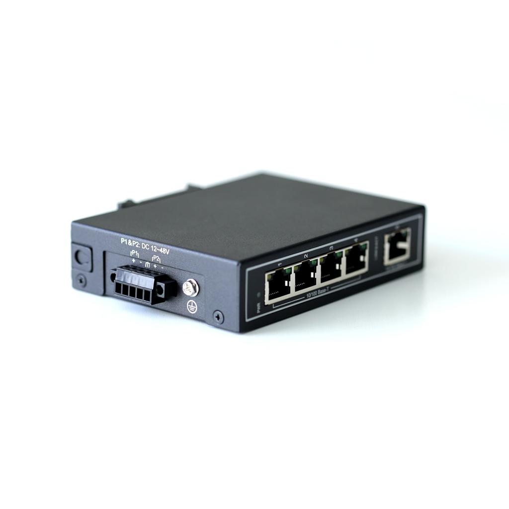 Сертификация коммутатора Ethernet WIWAV для широкого диапазона рабочих температур WDH-5ET-DC 5-портовый для коммерческого/промышленного использования, (-30~+75°С),