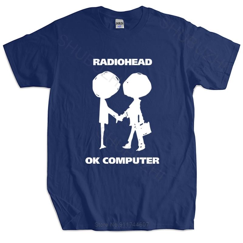 Унисекс бренд футболка летняя хлопковая футболка Логотип Radiohead OK Computer OKNOTOK Музыка Рок-группа Черная Футболка размер