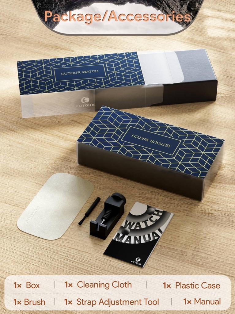 Магнитный кварцевый магнитный шарик 40MM нержавеющая сталь черный [EUTOUR] часы, мужские часы, крутые, простые, повседневные, часы, дизайн, водонепроницаемые, циферблат, ремешок,