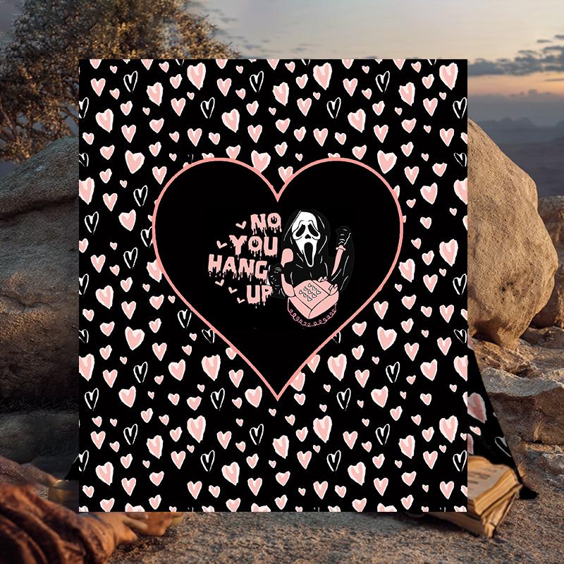 1PC Heartbeat Ghostface Of Horror Flannel Blanket Gift, Suitable for Both Men And Women, Soft Ideal for Beds And Sofa, Birthday Or Christmas Gift