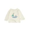 Boys' Spring And Autumn Two-Color T-Shirt Set, Baby Cute Top With Striped Pants, Beige Tooling Trousers