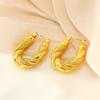 Новые нерегулярные изогнутые U-образные серьги из золота и стали двухцветные персонализированные модные серьги из нержавеющей стали для женщин