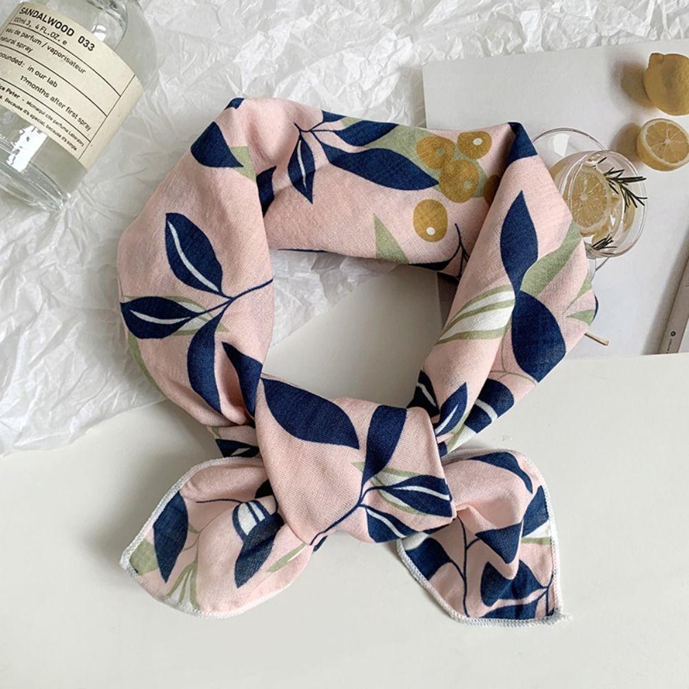 Солнцезащитные шарфы с цветочным принтом, шейный платок, шелковый шарф с принтом, модный маленький квадратный шарф, женский