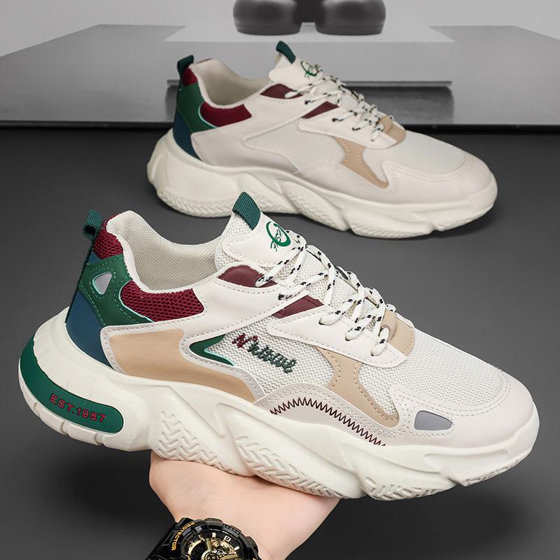 Men's Shoes Summer 2025 New Youth Sports Running Shoes Casual Increase Internet Celebrity Explosion Dad Trendy Shoes Men