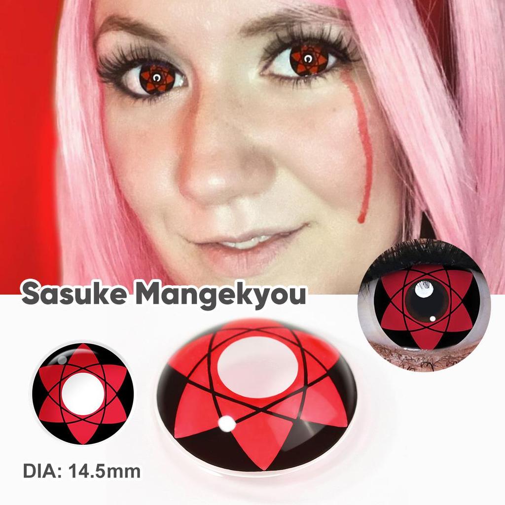 Crazy Lenses Magister Контактные линзы для Хэллоуина Красные контактные линзы для косплея Аксессуары для аниме Шаринган/Какаши Мангекё/Саске Гексаграмма